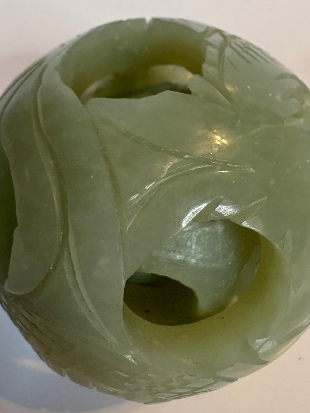 Vintage Chinese Jade "Family Ball" 3 Generation Carving Beijing Jade Factory